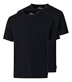 CASAMODA Camiseta de Manga Corta para Hombre, Pack Doble, 092500, Muy fácil de Limpiar, Negro, L