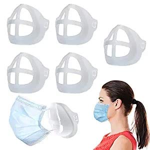 3D Bracket Lipstick Protection Cool Mask Bracket Inner Support Nose Breathing smoothly (5pcs, white)