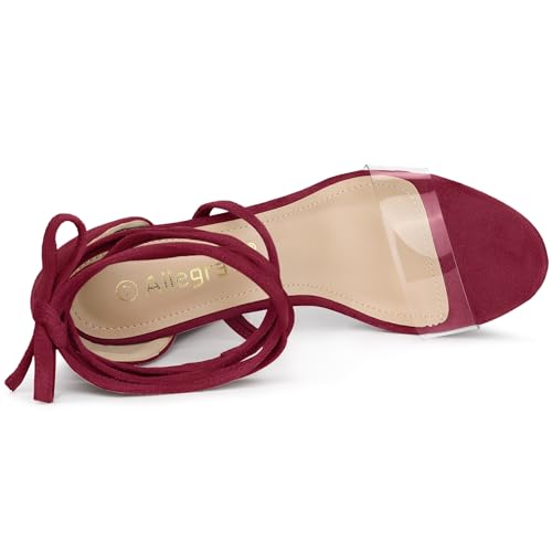 Image of Allegra K Women's Platform Lace Up Clear Chunky Heels Sandals
