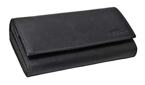 Preisvergleich Produktbild Menzo Kellnerbörse aus echten Leder, Kellnergeldtasche, Kellnerbeutel (schwarz)
