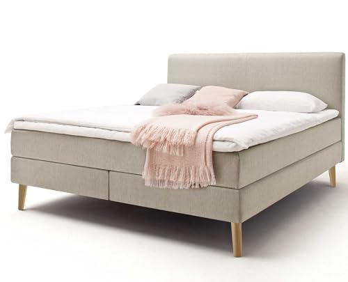Meise Möbel - Boxspringbett Greta - Beige, 180x200 cm, 7-ZonenTonnentaschenfederkern 350 H2