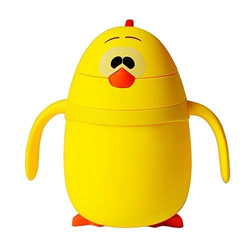 Homesoul Stainless Steel Water Bottle For Kids One-Click-Open Leak-Proof Locking Flip Lid For School Picnic Travel Home Cartoon Print Bottle (Yellow Duck)