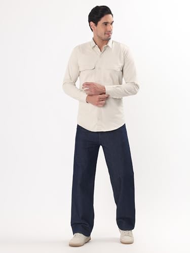 Image of Premium Men Plain Shirt Full Sleeve | Button Down Collar RFD Lightweight Fabric | Regular Fit Casual Wear Shirt with Double Pocket Design