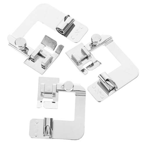 Artibetter 3 Piezas Prensatelas para Coser Dobladillos Pie De Puntada De Metal Accesorios De Costura Universal Accesorio De Máquinas De Coser Gadgets De Coser Plata Acero Inoxidable