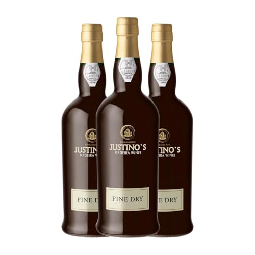 Justino's Madeira Fine Dry Tinta Negra Seco Madeira 3 Años 75 cl Vino generoso (Caja de 3 Botellas de 75 cl)