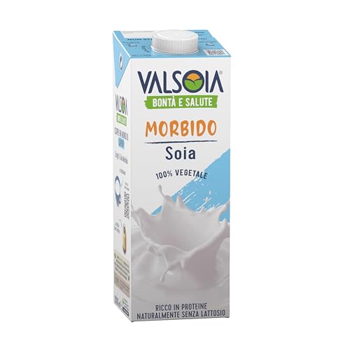 Valsoia - Boisson au soja onctueuse, format Tetra Brik 1000 ml, sans lactose ni gluten, source de protéines végétales, idéale également pour les végétaliens, les végétariens et les cœliaques.