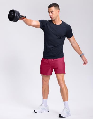 Image of GGJ Men's Lightweight Athletic Shorts with 2 Zipper Pockets 7 inch /9 inch /5 inch Gym Workout Running Quick Dry Tennis Shorts for Men