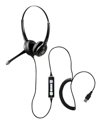 Geemarc CLA3 A-USB - Casque Amplifié avec Microphone et Connecteur USB - Idéal pour Les Environnements Bruyants et Les Personnes Malentendantes - Compatible avec Les Aides Auditives