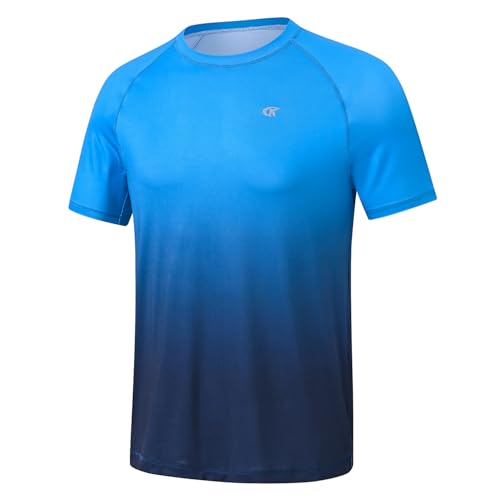 Huayuzh Herren UV Shirt Rashguard T-Shirt Schwimm Shirt Schnelltrocknend Leicht Atmungsaktiv Surfen Angeln Wandern Top