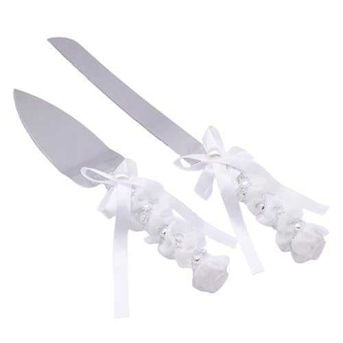 Lace Design Stainless Steel Cake Knife Server Set, Wedding Gift Party