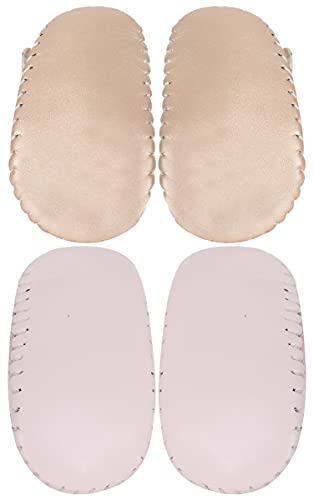 Neska-Moda-Set-of-2-Pair-6-To-12-Months-Baby-Girls-Synthetic-Leather-Baby-Sandal-Booties-Pink-Gold-BT914andBT915