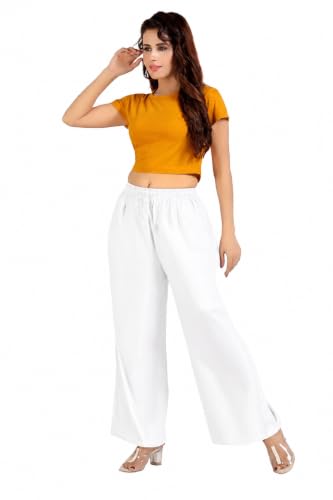 Image of BENKILS Women's Cotton Reyon Regular Fit Palazzo Pants - Available Size - M to 6XL