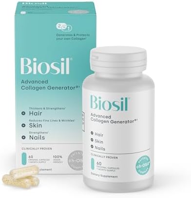 Biosil Collagen Booster Supplement - 60 Original Capsules - Patented ch-OSA Activator for Skin, Hair, Nails & Joints - Supports Natural Production - 30-Day Supply