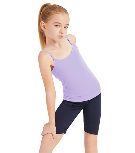 Image of Dreammonkey Girl's Full Sleeveless Camisole Tank Tops Kids Comfort Breathable Dance Tank Tops(Ages 2T-14Years)