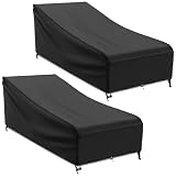 MR. COVER Outdoor Chaise Lounge Covers Waterproof for 77-80 Inch Patio Lounge Chairs, Sturdy 600D Po