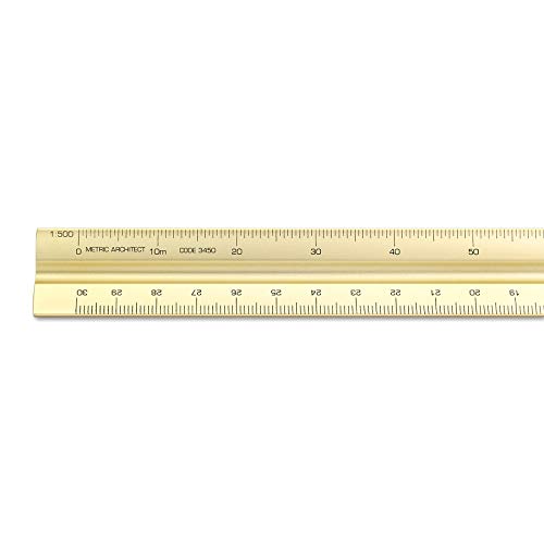 Image of Alumicolor Aluminum Architect Metric Solid Drafting Scale, 30CM, Gold
