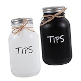 ZUNOXAZ 2 Piezas Tarro de Vidrio para Ahorro y Propinas de Frascos Pequeños de Diseño Simple y Duradero para Bares Cafeterías y Tiendas