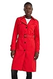 Trenchcoat aus leichtem Webstoff mit zwei Eingrifftaschen. Stoffgleicher Gürtel mit eckiger Kunststoffschließe und verstellbare Knopfriegel an den Ärmelenden.