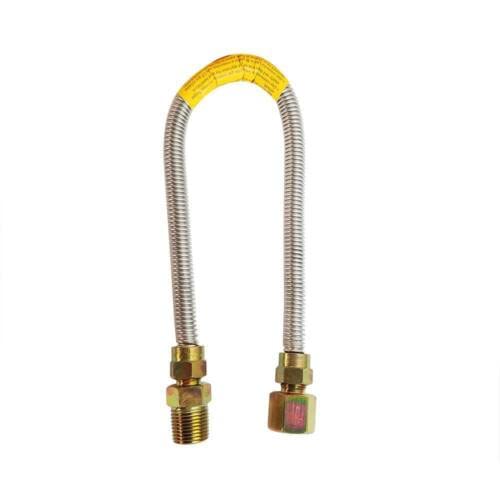 3/8 O.D. X 1/4 I.D. X 18 Long With 1/2 Mip X 1/2 Fip Fitting - Gas Flex HQ