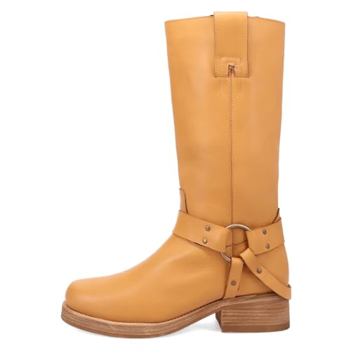 Dingo Mens Rip Round Toe Pull On Casual Boots Mid Calf - Yellow3