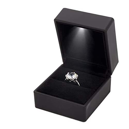 Boîte à bijoux lumineux pour demande en mariage et écrin alliance avec LED