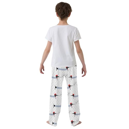 Boys' Pants Funny Dogs Bonjour Dachshund Polka Dot Long Bottoms Jogger Pants Elastic Waist Trousers with Pockets S-XL3