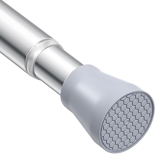 Image of Silver Tension Curtain Rod for Windows 28 to 48 Inch