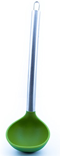 Silicone Soup Ladle by Chef Frog - For Home or Professional Use - Features our Stay-Cool Stainless Steel Handle