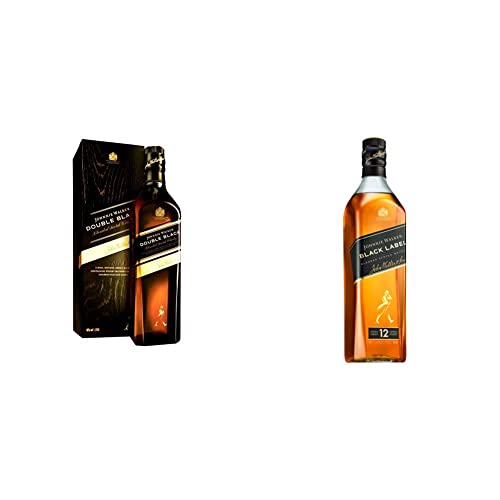 Johnnie Walker Double Black Label, Blended Scotch Whisky 700 ml & Black Label 12 Anni Blended Scotch Whisky, 700ml
