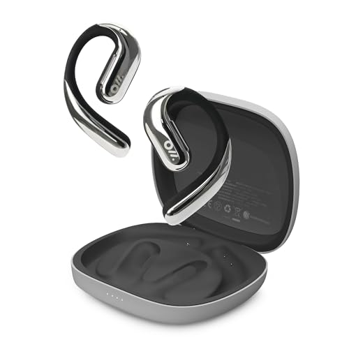 Image of Oladance OWS Pro Open-Ear True Wireless Headphones, Noise Cancellation, Stable Bluetooth 5.3 Connection, Amplifier Chip, Virtual Bass, 360 Superior Sound, 16H Playtime, Comfortable Fit (Silver)