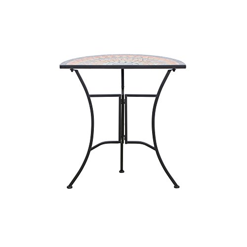 Table d'Appoint MWH Prato 70x35x71 cm Structure Acier Noir