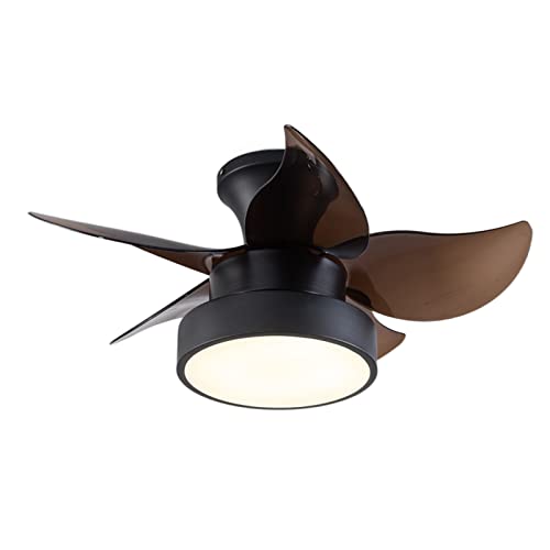 JDALX Mini deckenventilator Mit Beleuchtung Und Fernbedienung Leise Kinder Ventilator Lampe Winter Sommer Modus DC Reversibler LED Dimmbar Ventilator Mit Licht Für Kinderzimmer Balkon Küche-Black Cover
