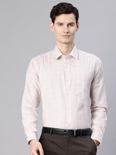 Image of Majestic Man Men's Pure Cotton Slim Fit Checkred Full Sleeve Classic Collar Everyday Formal Shirt