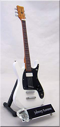 JOHNNY RAMONE Guitare Miniature avec médiator Mosrite - Les Beatles, Paul McCartney, John Lennon, RIngo Starr, George Harrison JOHNNY RAMONE Guitare Miniature avec médiator Mosrite