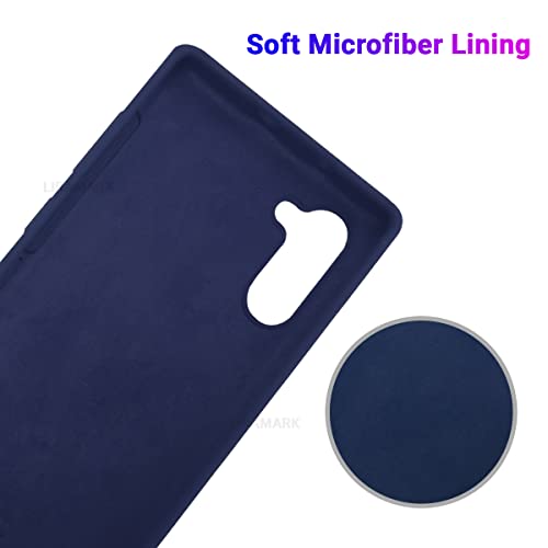 Image of LIRAMARK Liquid Silicone Soft Back Cover Case for Samsung Galaxy Note 10 (Blue)
