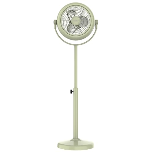 Cecotec Ventilador de Pie Retro EnergySilence 250 ClassicStyle Green. 25W, Diámetro de 10', 3 Aspas Aerodinámicas, Inclinación Ajustable, 2 Velocidades, Diseño Elegante Color Verde