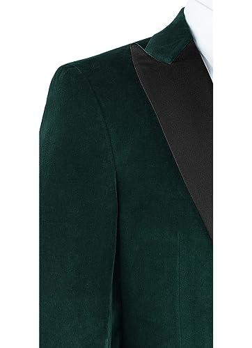 Mens 2 Piece Velvet Slim Fit Suit Peaked Lapel One Button Tuxedo Slim Fit Dinner Jacket & Pants3