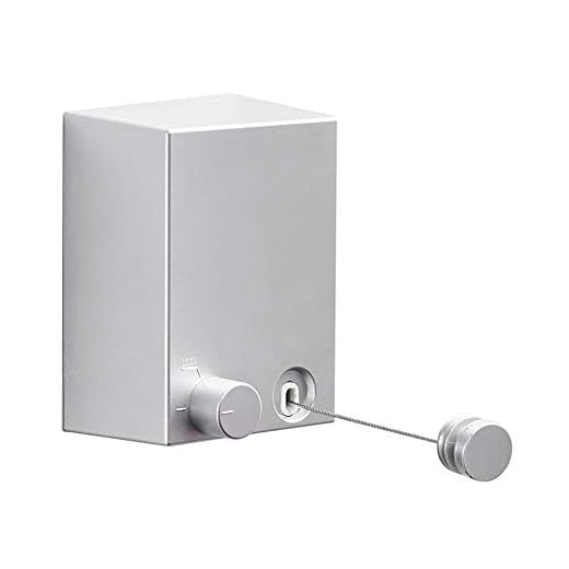 BESy Retractable Clothes Dryer Spreader ABS case+Aluminum Dryer with Adjustable Braided Cord Hotel Style, Self Adhesive & Wall Mounted Method, 13.8 Feets,Silver