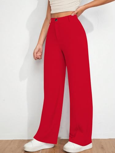 Image of Toochki Trousers for Woman Pants Women's Formal Office Korean | Black Track Pant | Straight | Cotton Spandex Stretchable Trouser | High-Waisted Bottom Wear