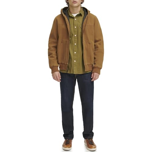 Image of Levi's Men's Workwear Cotton Canvas Hooded Bomber Jacket