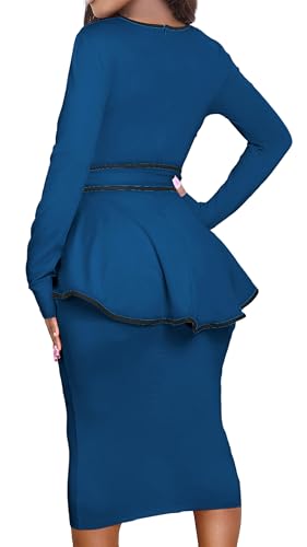Image of Women's Bodycon Vintage Dresses Elegant Peplum Dresses for Women Business Work Office
