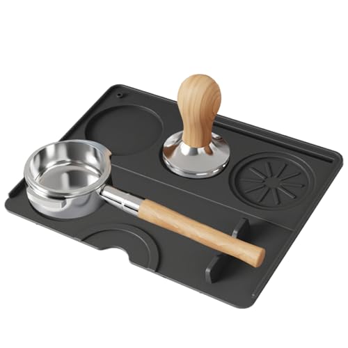 Alfombrilla de Prensa | Base de Compactación de Silicona | Base para Barra de Café y Estación de Preparación con Espacio de Almacenamiento