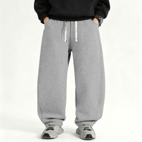 Boys Barrel Sweatpants, Wide Leg Athletic Elastic Waist Baggy Track Pants - image 5