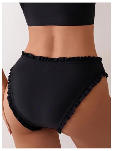 SOLY HUX Bikini Bottoms for Women Frill Trim Swimsuit Bottom Summer Beach Swim Briefs2