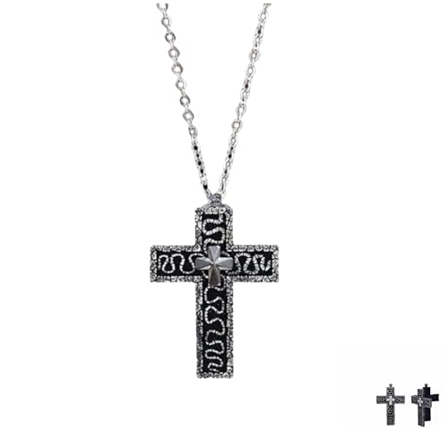 New Vintage Cross Pendant Necklace, Cross-shaped Necklace with Secret Compartment, Handmade Number 230 Cross Necklace for Men, Novelty Jewelry Fashion Accessories for Women
