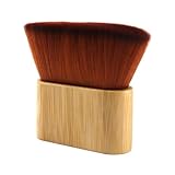 TOGEVAL Nackenbürste mit Bambusgriff Weiche Haarreinigungsbürste für Haarschnitt Sanfte Haarschneidebürste für Nacken und Ohrenbereich Friseurbedarf