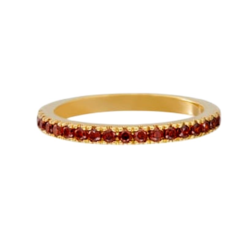 Bague d'éternité argent 925 grenat rouge naturel plaqué or LK_DHR_1023