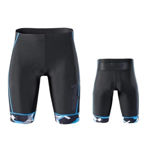 Pantalones Cortos De Ciclismo Pantalones cortos de triatlón for hombre, pantalones cortos de entrepierna de 9 'con bolsillos laterales, cordón ajustable for pantalones cortos de ciclismo Tri Race Para