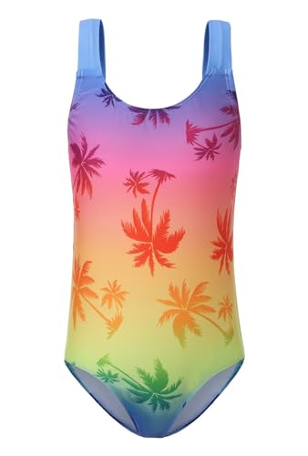 Image of Girls One Piece Swimsuits Tie Dye Bathing Suit Hawaiian Summer Swimwear for Girls 3-16 Years