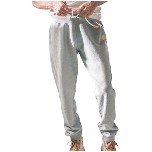Sweatpants for Men Fashion Elastic Waist Drawstring Joggers Outdoor Running Casual Solid Color Pockets Sweatpants